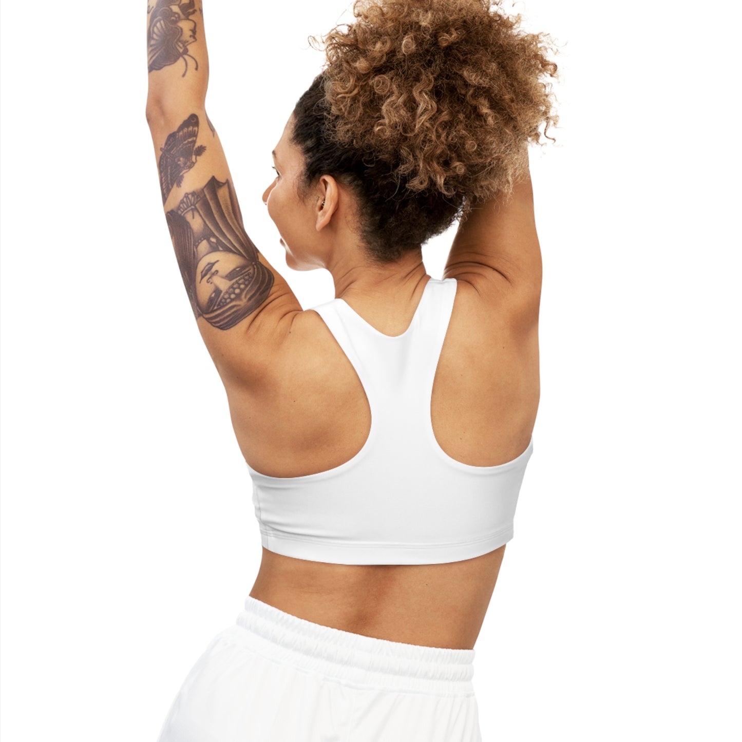 White Seamless Sports Bra