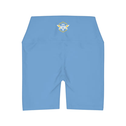 Blue High Waisted Yoga Shorts