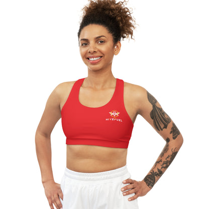 Red Seamless Sports Bra