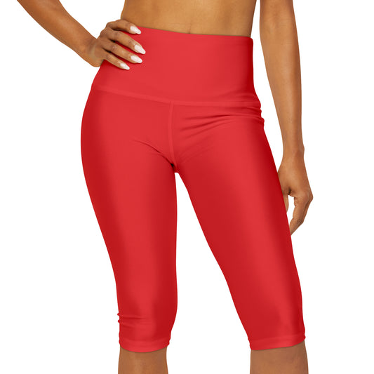 Red Yoga Capri Leggings