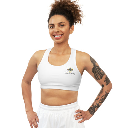 White Seamless Sports Bra