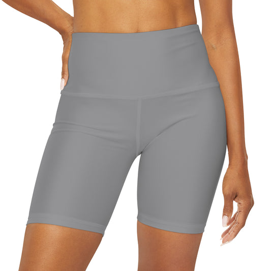 Grey High Waisted Yoga Shorts