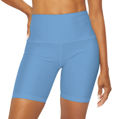 Blue High Waisted Yoga Shorts