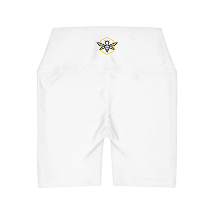 White High Waisted Yoga Shorts