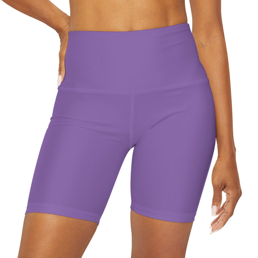 Purple High Waisted Yoga Shorts