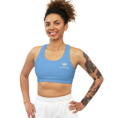 Blue Seamless Sports Bra