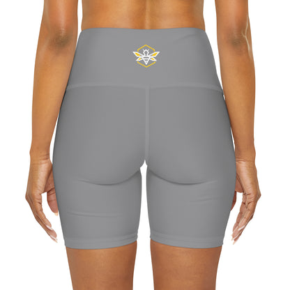 Grey High Waisted Yoga Shorts