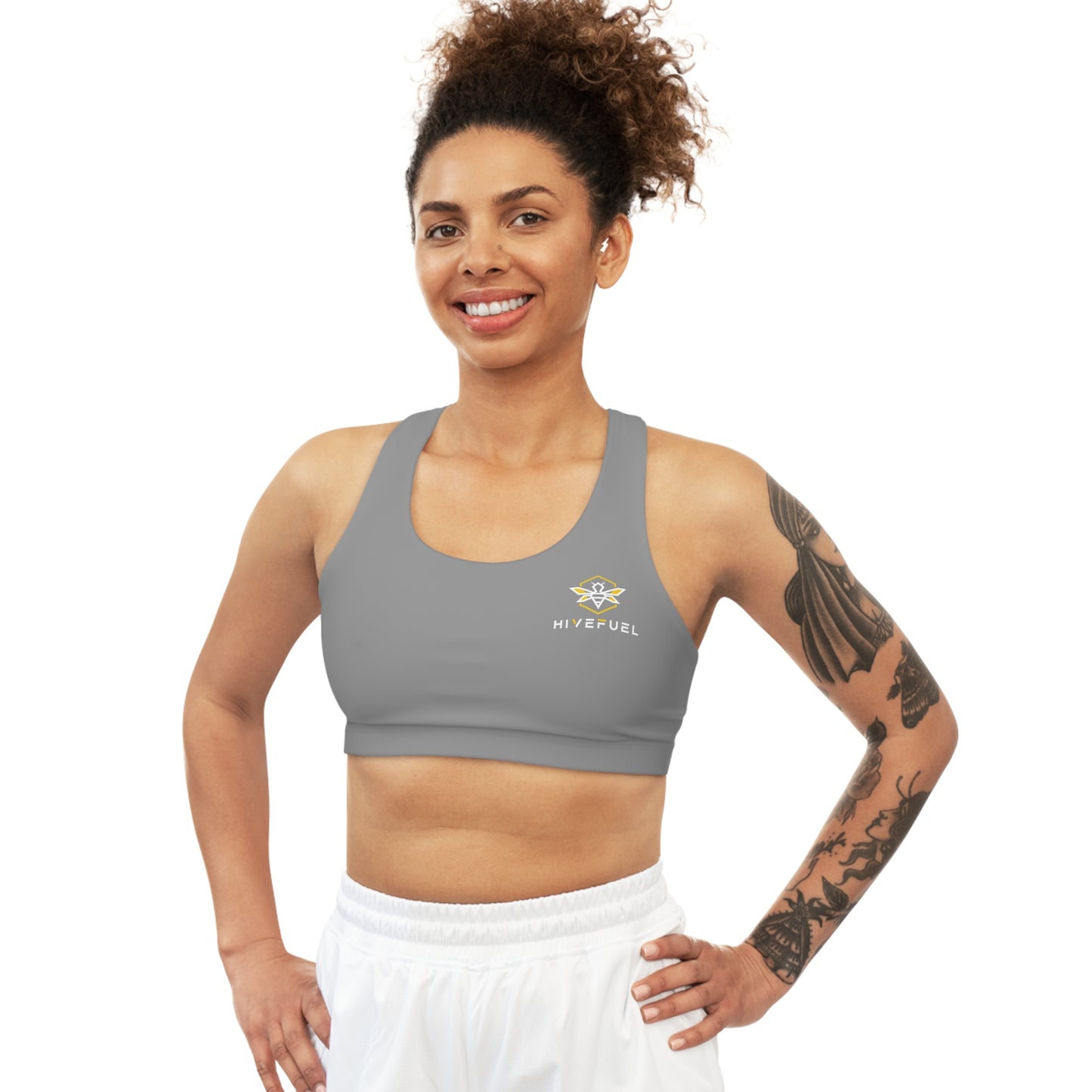 Grey Seamless Sports Bra